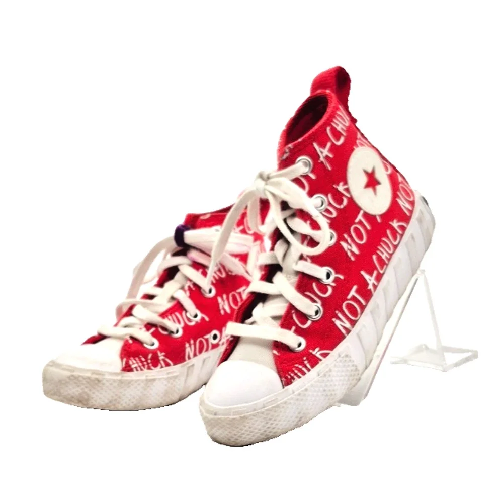 Converse UNT1TL3D High Top Not A Chuck Kids 11 Red White Shoes See Condition